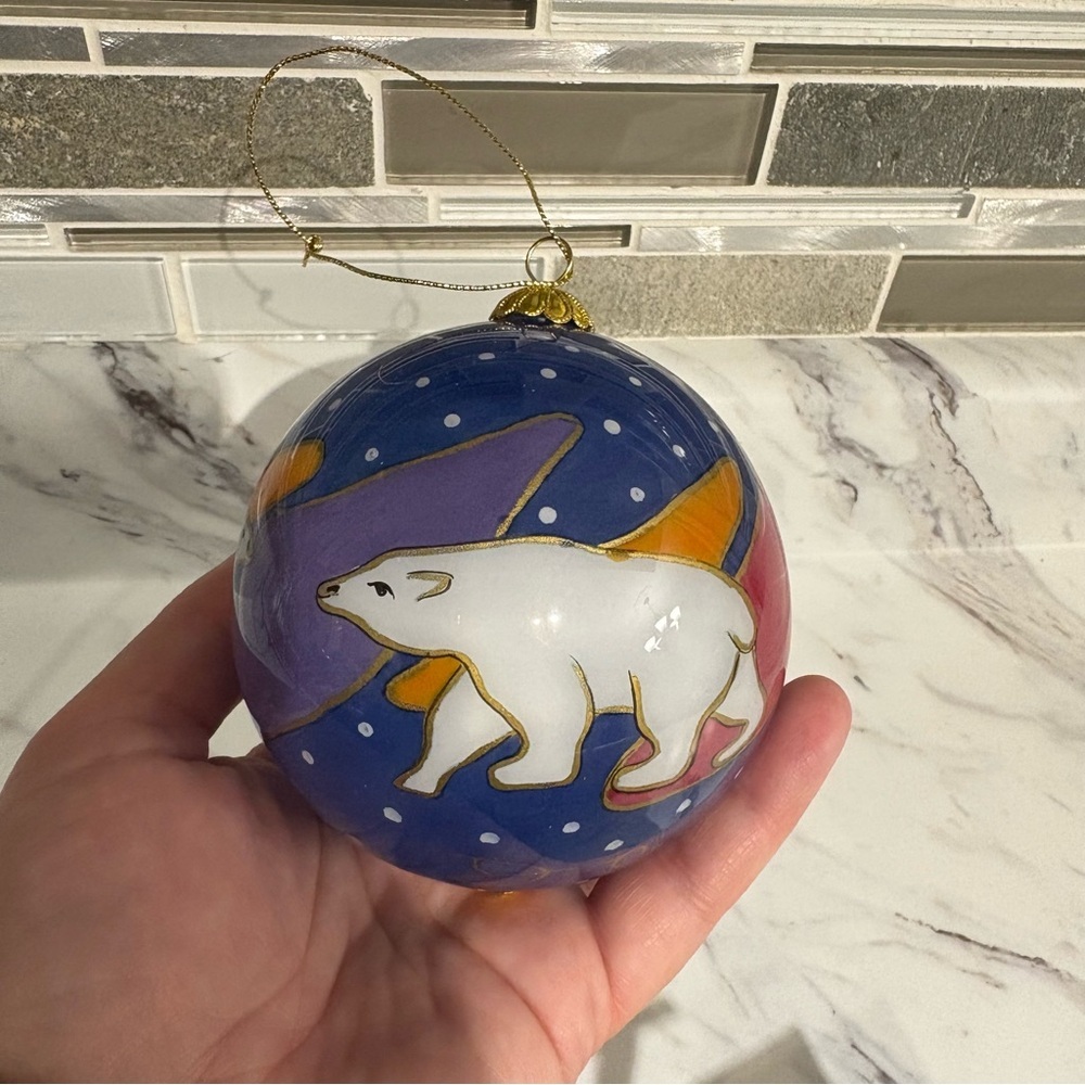 Dawn Oman Snow Bears Ornament Chipewyan Indigenous Artist Christmas Ornament - Picture 5 of 12